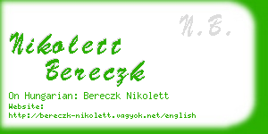 nikolett bereczk business card